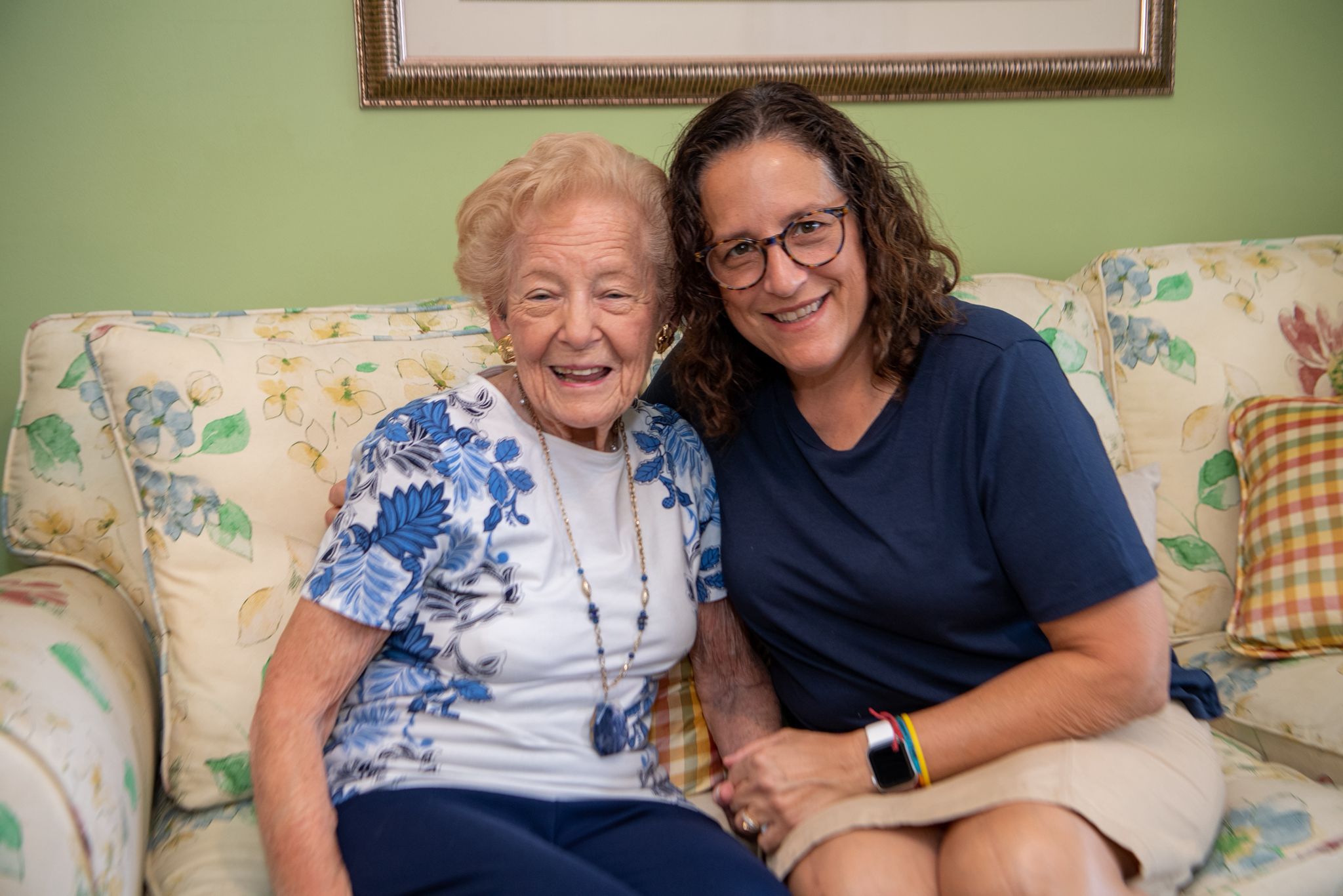 Volunteer helping seniors