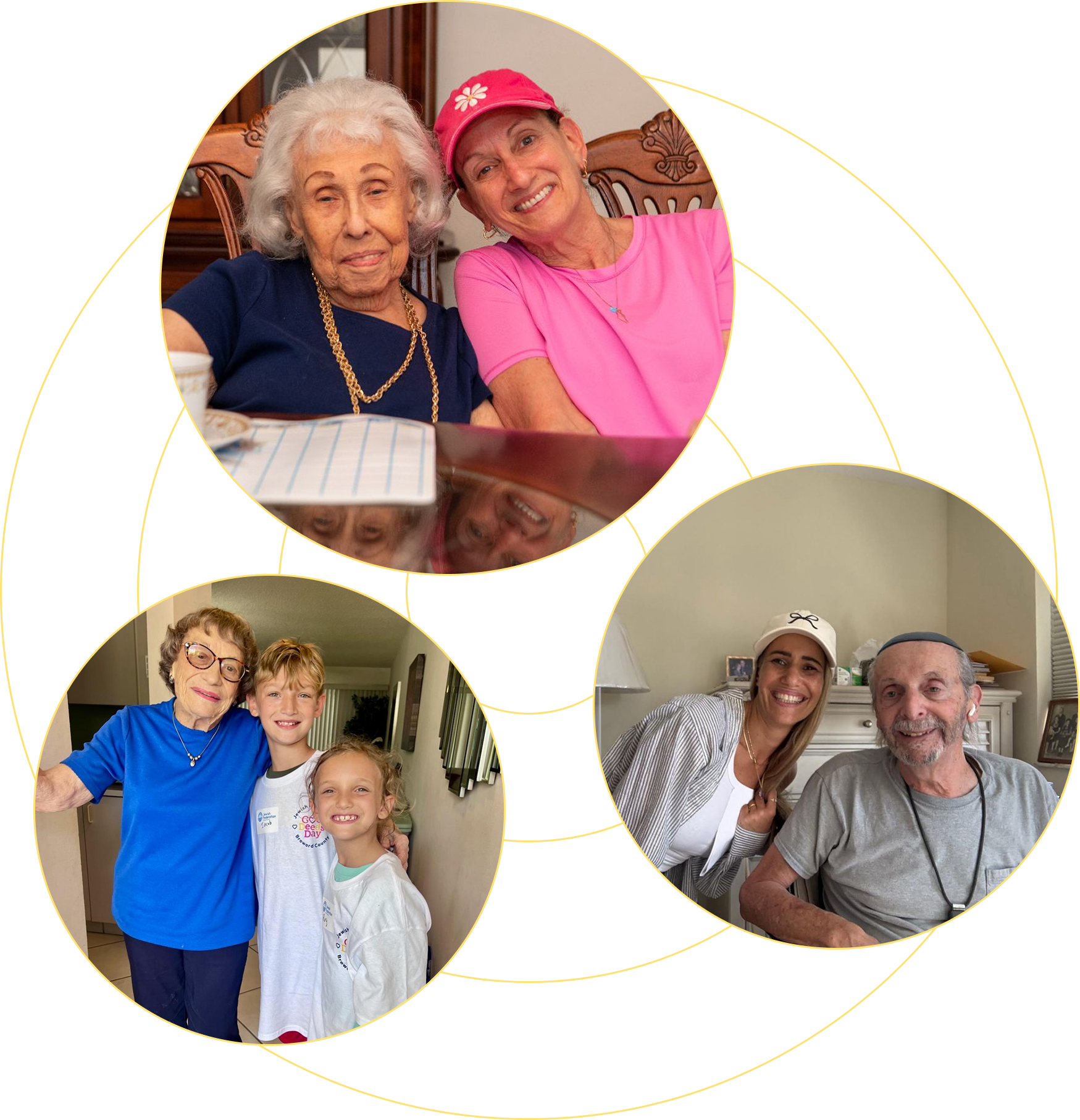 Sunshine Circle volunteers with seniors